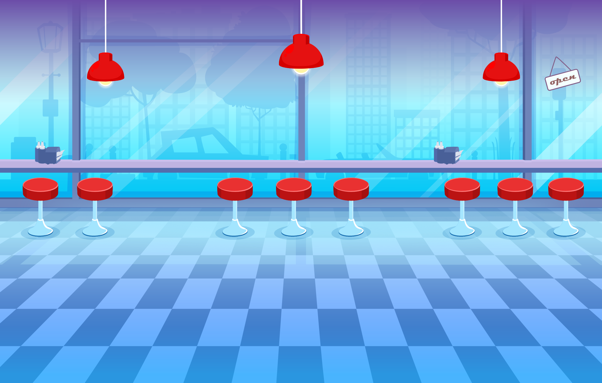 diner interior background